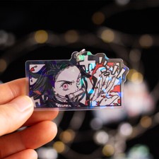 Demon Slayer Kamado Nezuko Anime Fashion Pendant Keychain Key Ring Gift 3