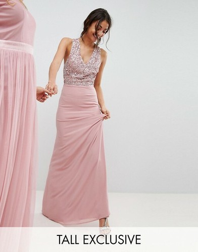 Maya Tall Sequin Bodice Maxi Dress With 