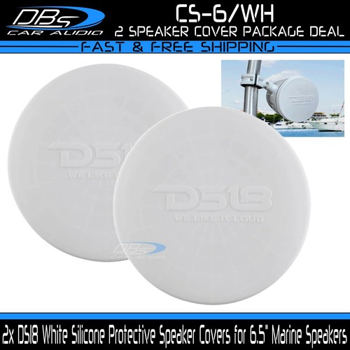 2x DS18 CS6/WH 6.5" White Silicon Protective Speaker Cover for Marine