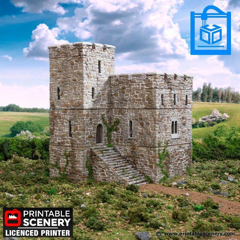 Norman Stone Fort Tabletop Gaming Scatter Terrain 3D Print 10/15/20/28/32MM