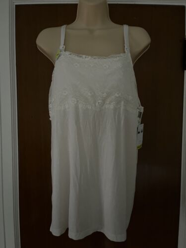 Pip & Vine Rosie Pope NWT ivory nursing cami sz L lace trim adjustable straps - Picture 3 of 4