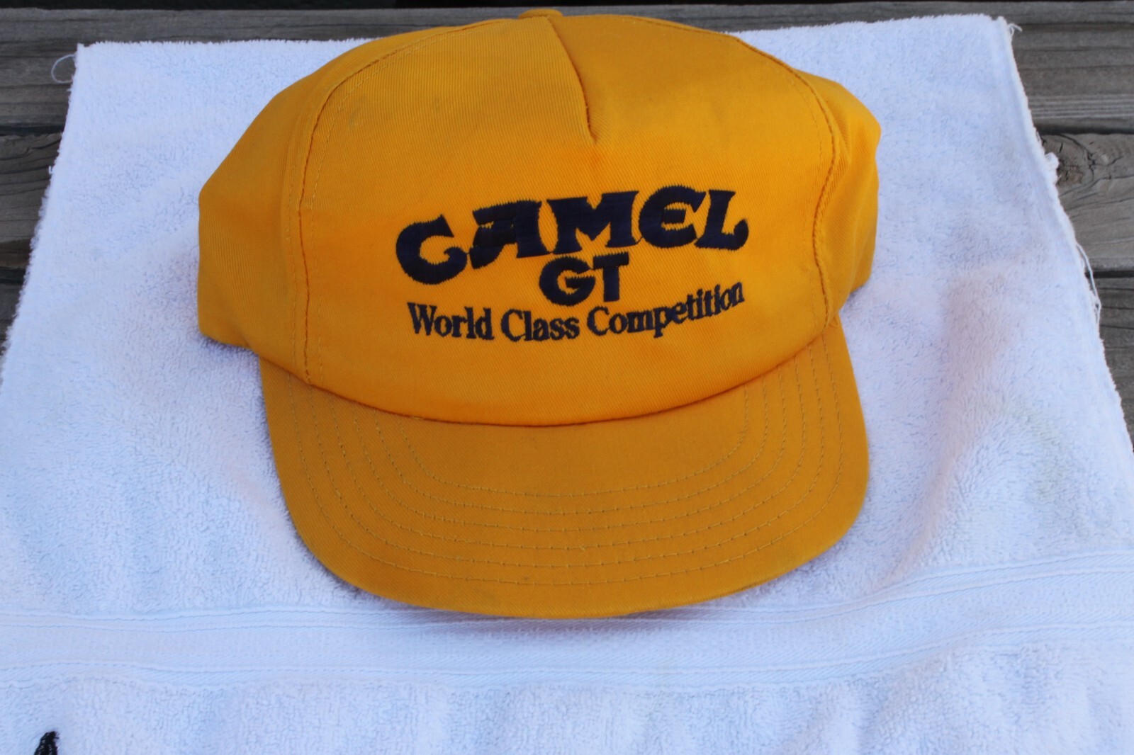 Vintage Camel GT Trucker Hat Snapback Yellow Made in USA Challenger Caps Charger