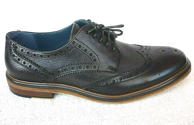 Zanzara Roman Leather Wingtip Oxford Black Dress Shoes  display picture 1