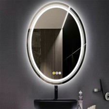 Bright LED Large Fogless Bathroom Vanity Mirror Oval Wall Lighted Makeup Mirror