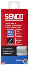 SENCO M001000R 3/4" 16 Gauge Straight Finish Nails, Galvanized Finish 1,000 C