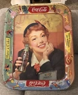 Original Coca Cola Vintage 1950's Tin Metal Tray Tin Sign 13 1/4” X 10 5/8”