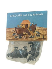 Arco Noahs Ark Toy Animals Plastic Figures SEALED bag 1970s Rhinoceros Rhino Vtg