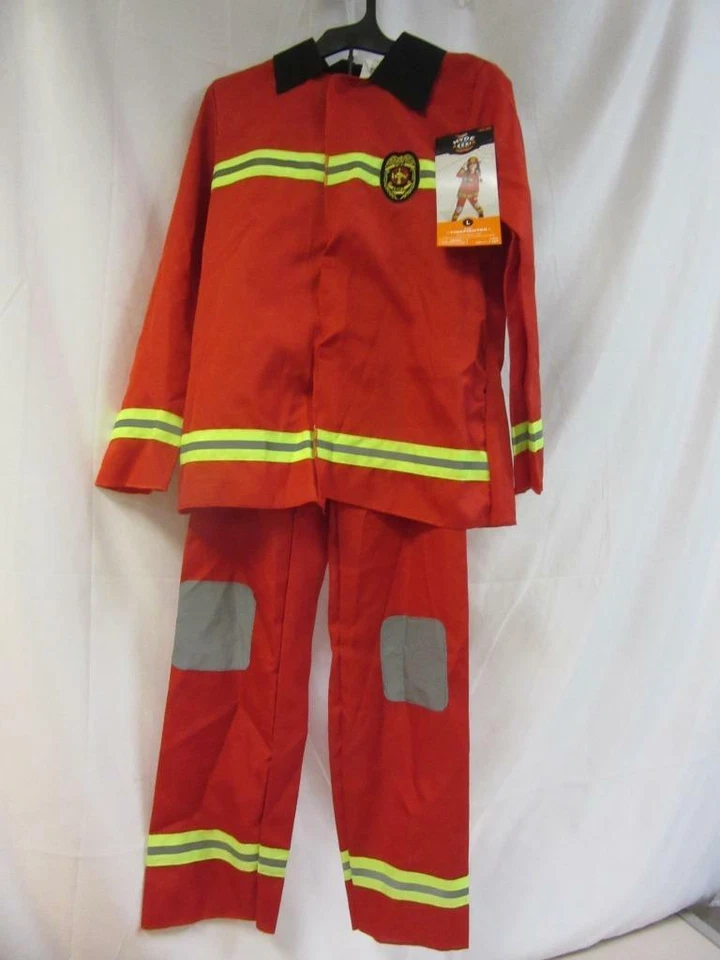 Disfraz de bombero Halloween para niños chaqueta pantalones y sombrero talla mediana (8-10) Foto 2 de 4