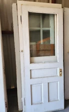 EXTERIOR WOOD DOOR  3 PANELS  29 1/2  X 77  WE SHIP