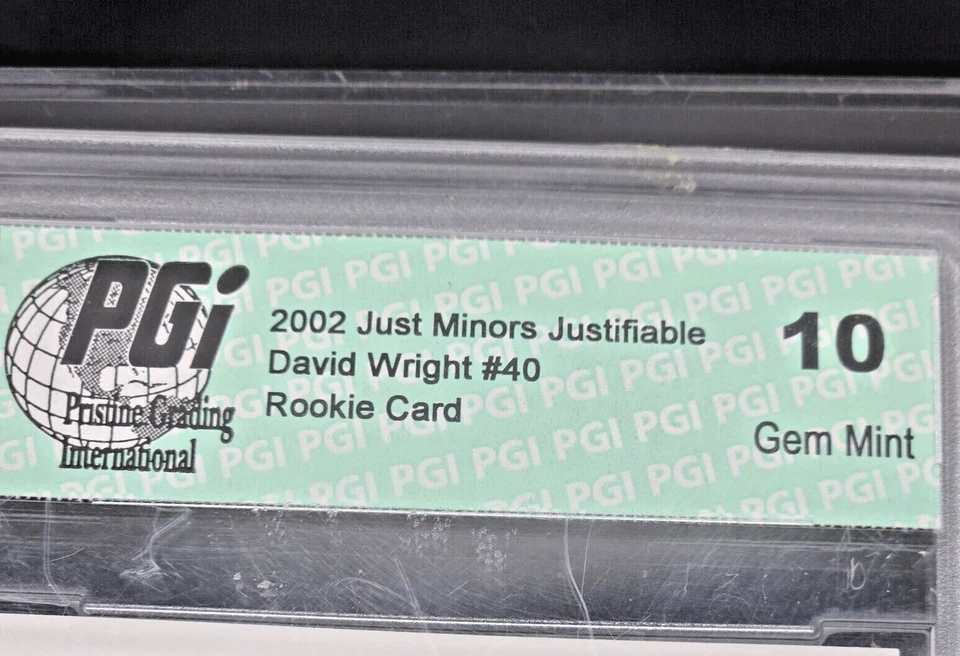 David Wright 2002 Just Minors Rookie Card PGI 10 METS - Image 2 of 4