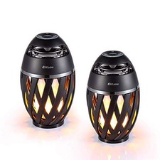 Led Flame Speaker, Torch Atmosphere Bluetooth Speakers Outdoor Black-2pcs
