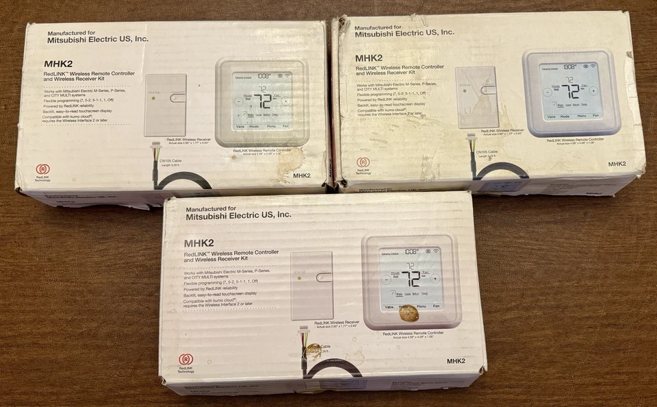 Mitsubishi RedLink MHK2 Wireless Remote Controllers & Receiver Thermostat Kits - Image 2 of 4