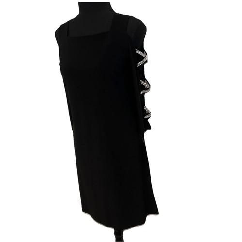 S. Levine Dress Women’s Small Petite Black Cold ShoulderSlit Sleeves Bling - Imagen 8 de 16