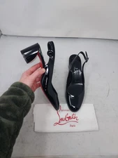 Christian Louboutin EU 38.5 US 8.5 NEW So Jane Patent Red Sole Slingback Pumps