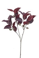 Artplants KüNstlicher Eukalyptus Zweig Vizimir Burgunderrot, 80Cm