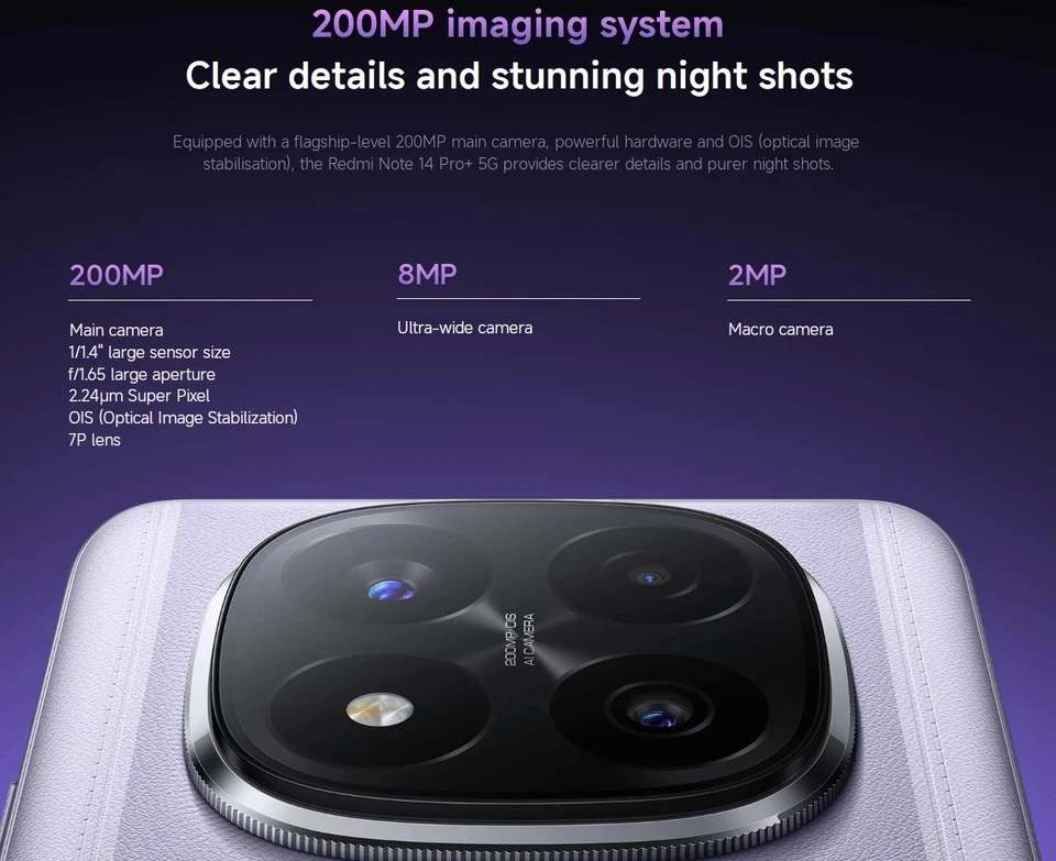 Xiaomi Redmi Note 14 Pro+ Plus 5G Smartphone 12+512GB 6.67 Zoll Handy 200MP NFC - Bild 4 von 4