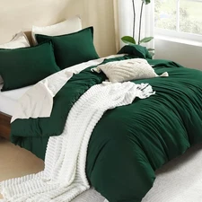Dark Emerald Green Comforter California King Size,3 Pcs Cal King Lightweight