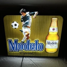 Modelo Especial Beer Backlit Neon Soccer Sign 27"x24"