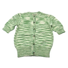 Misha & Puff Girls Short Sleeve Ellie Cardigan Sweater Peapod Green 8-9 Years
