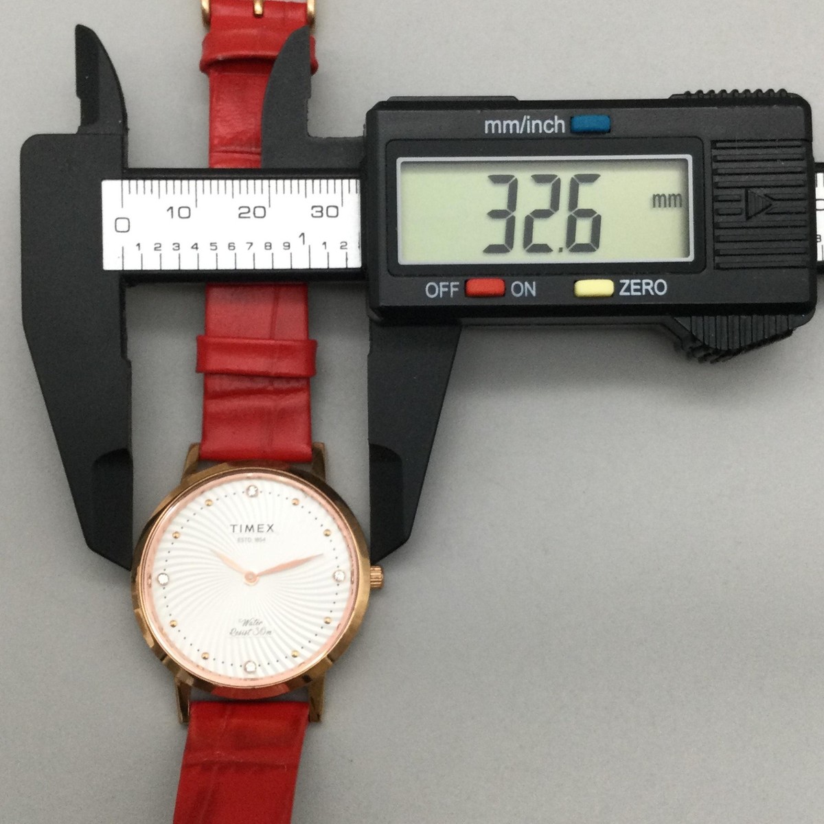 Timex Empera Watch Womens 33mm Rose Gold Red Leather TWEL12701 New Battery Timex Empera Watch Womens 33mm Rose Gold Red Leather  main image 2