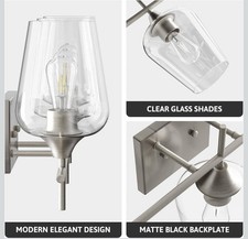 VONLUCE Bathroom Vanity Light, 3-Light Bathroom Light Fixture Over Mirror
