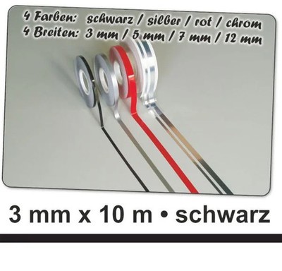 Hermann Schütz Auto Zierstreifen Deco-Stripe schwarz 3mm x 10m  Aufkleber