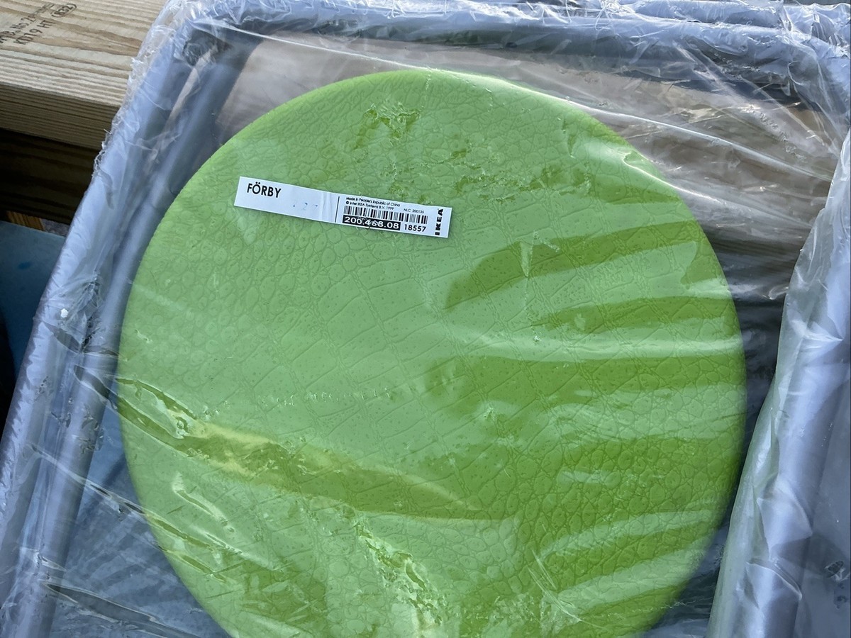 y Vintage Pair Ikea Plastic Stools Forby Retro Lime / Black
