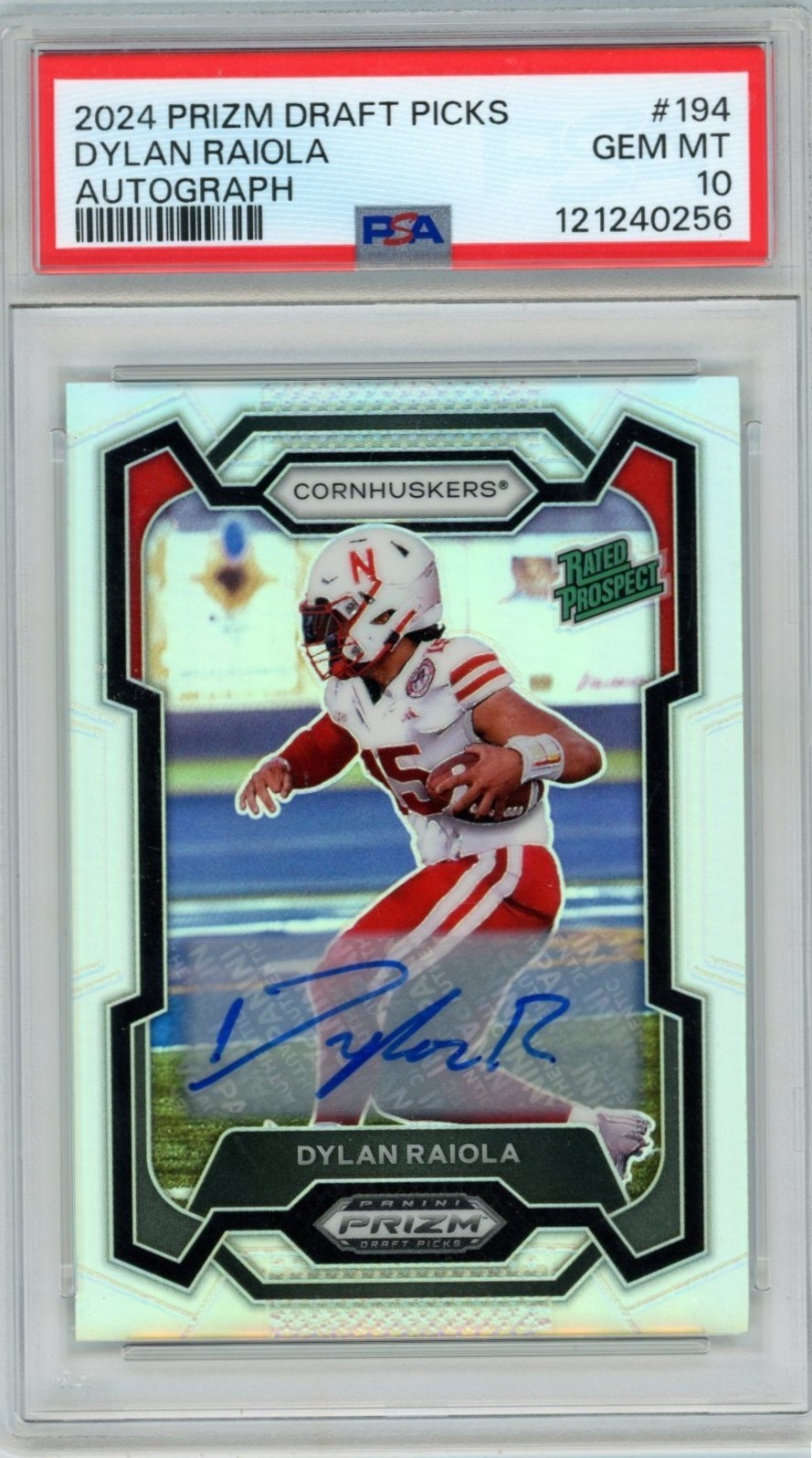2024 Panini Prizm Draft Picks Dylan Raiola Rookie Card RC Auto Signature PSA 10