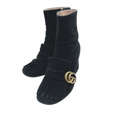 Womens GUCCI GG Marmont short boots black GG hardware  i1207oq001130 used vintag