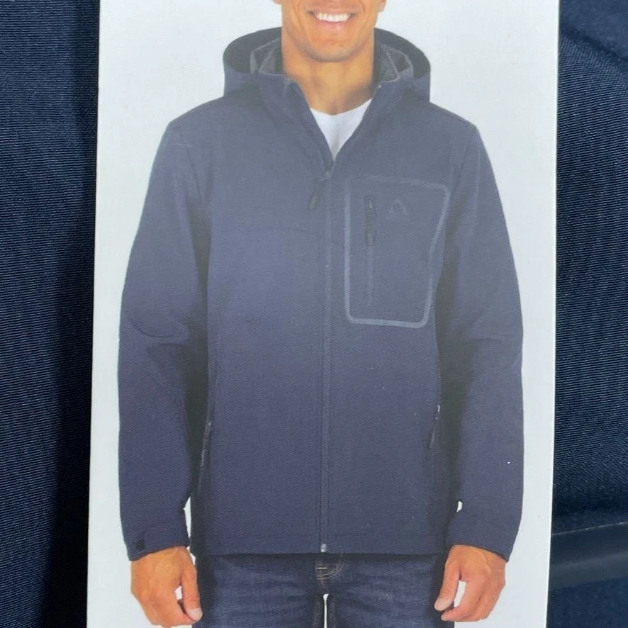 Gerry Mens Softshell Hooded Jacket Navy Medium Windproof Water-Resistant a0909 - Image 2 of 4