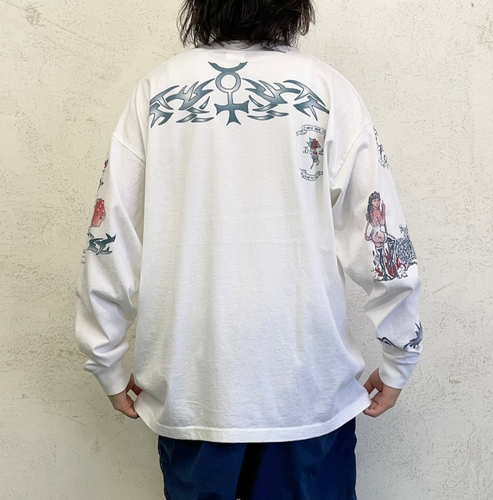 Vintage 90s Dennis Rodman Tattoo Long Sleeve T-Shirt Size XL USA