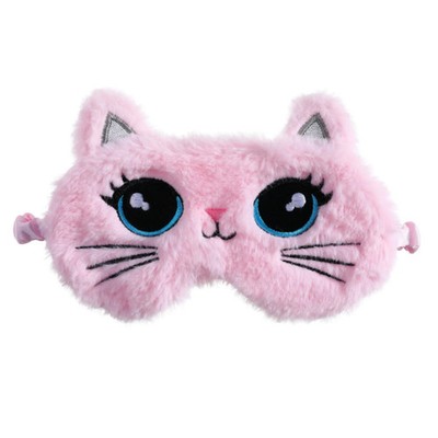 Cute Plush Sleeping Mask Big Eyes Plush Eye Patch Cats Pattern Shading Eye Mask 