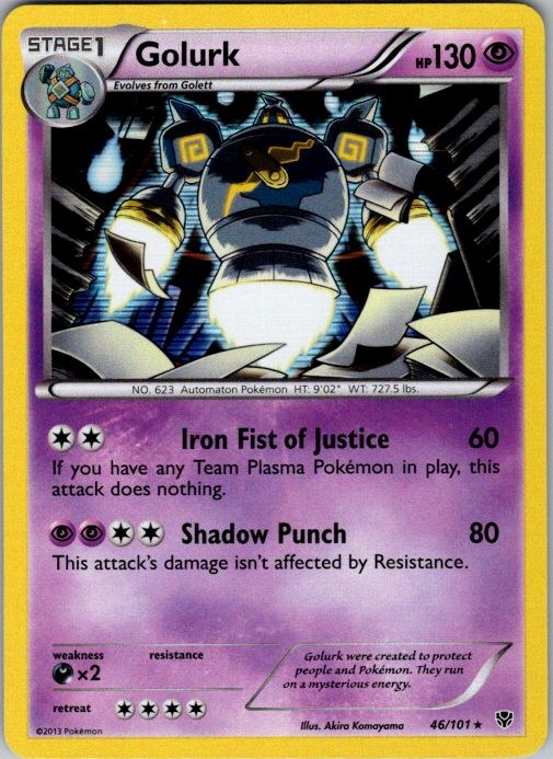 Golurk 46/101 Holo Rare Plasma Blast Pokemon