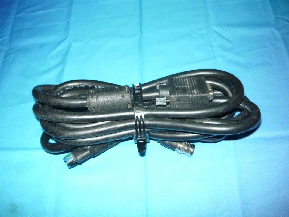 VGA DE15 to RGBHV 5 Jack BNC Cable 8 Foot Used Good Tested Projectors Monitors - Image 2 of 2