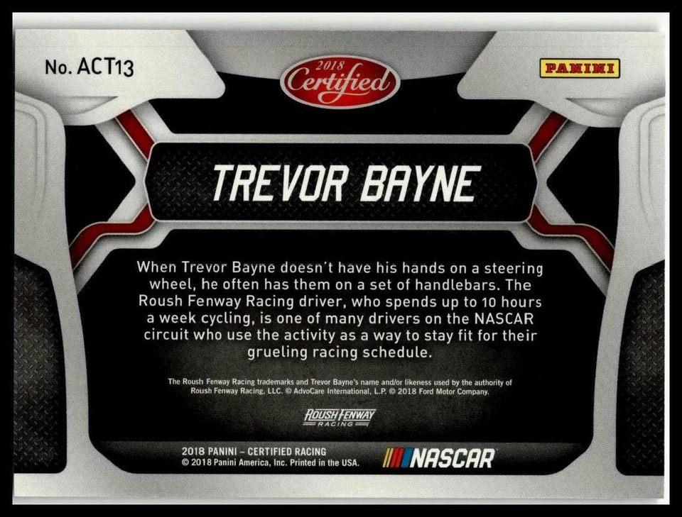 Trevor Bayne 2018 Certified Racing All-Certified Team #029/199 - Image 2 of 2