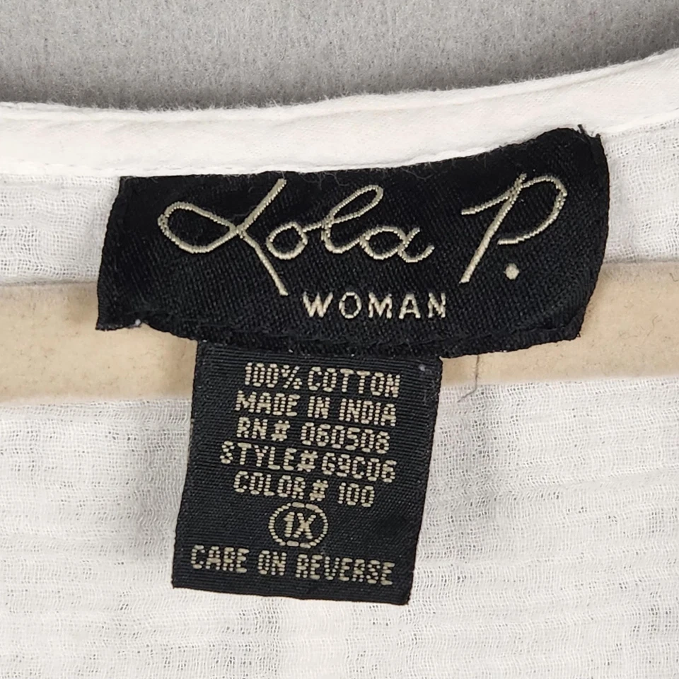 Vestido Lola P. Para Mujer 1X Blanco Encaje En Niveles Boho Campesino Crochet Estilo Midi QG06 Foto 4 de 4