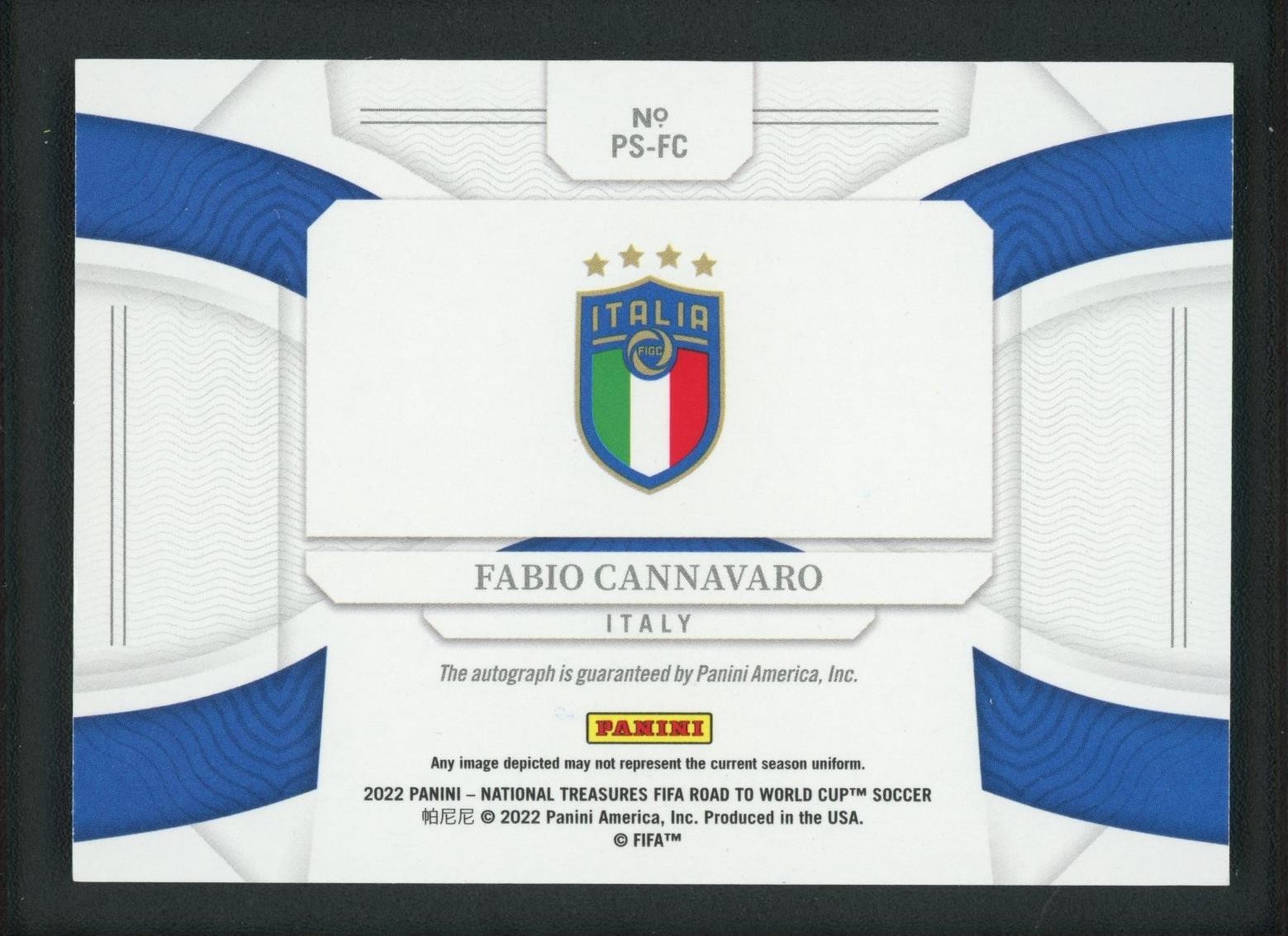 2022 FABIO CANNAVARO 02/49 AUTO PANINI NATIONAL TREASURES FIFA ROAD TO WORLD CUP view 2