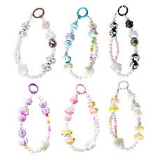 Handmade Beaded Women Phone Chain Wrist Strap Lanyard Jewelry Keychain Antiloss