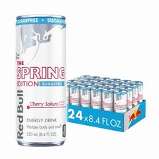 Paquete de 24 Red Bull Cherry Sakura edición primavera SIN AZÚCAR 2026 8,4 FL oz
