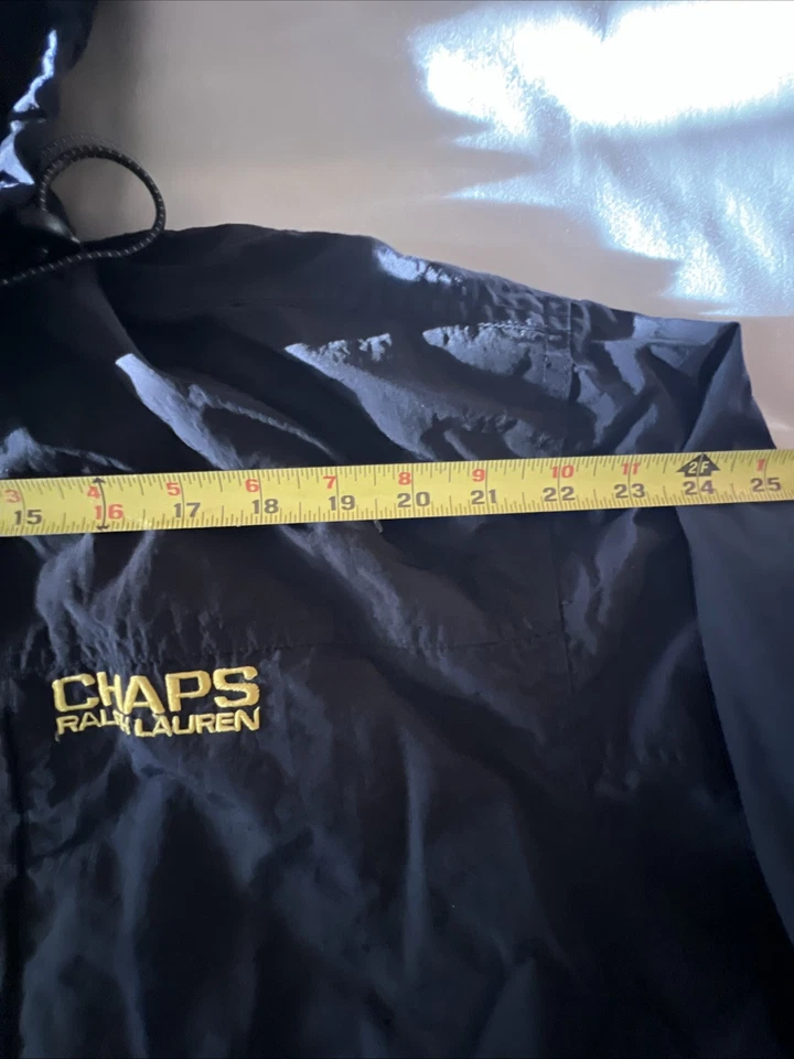 Chaps Ralph Lauren Hooded Pullover Vintage Windbreaker Jacket Mens Size XL Navy - Image 3 of 4