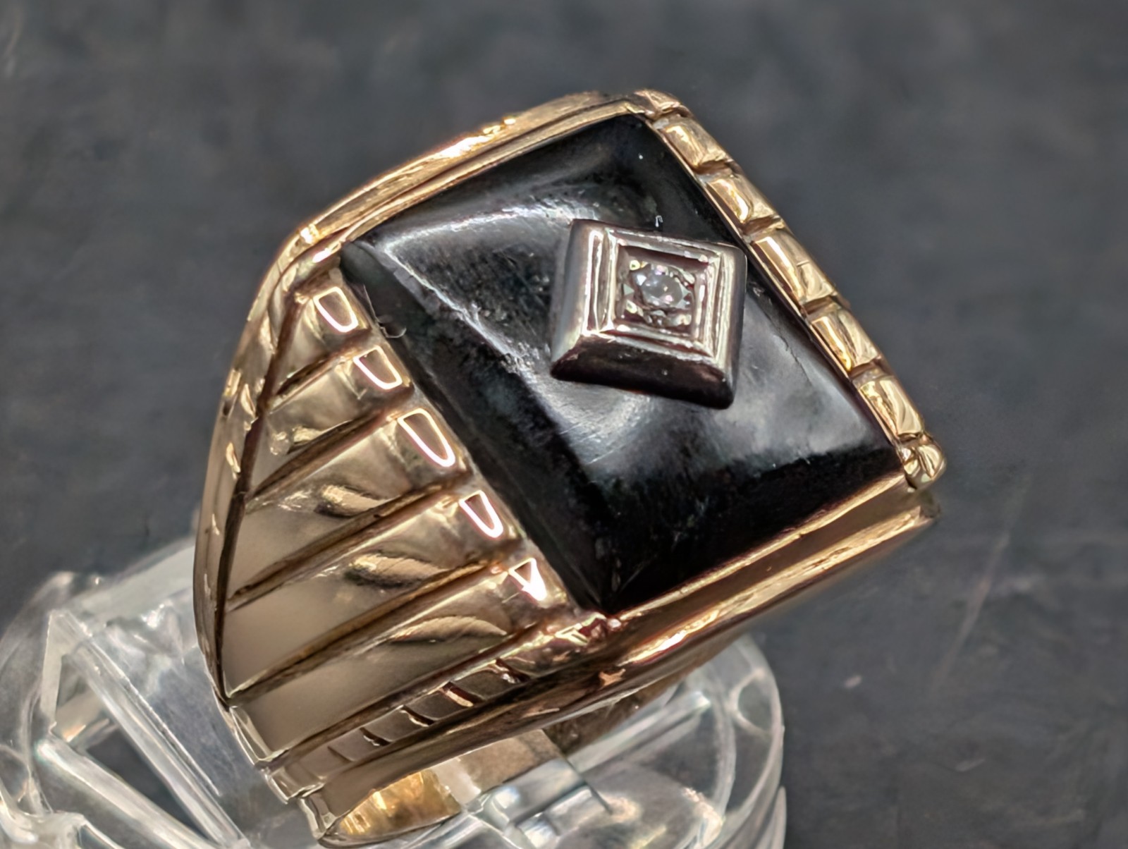 🔥 ANTIQUE 10K SOLID GOLD HEAVY STATEMENT RING NA… - image 2