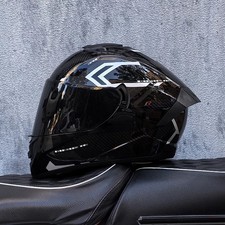 Neu LVS-701 Integralhelm Motorradhelm matt schwarz doppelte Gläser DOT Racing Offroad
