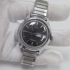 Timex Viscount Day Date Black Dial Automatic Watch 48851 10977 1977 Runs 37mm