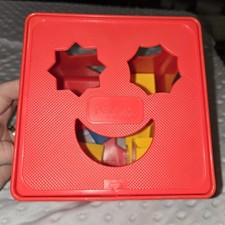 Vintage Playskool Form Fitter Shape Sorter Red Cube - 6 Shapes
