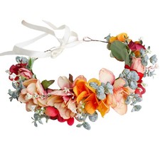 Vivivalue Women Floral Crown Boho Flower Headband 1 Count Pack of 1 ,