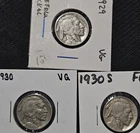 1929-1930-1930 S Buffalo Nickels