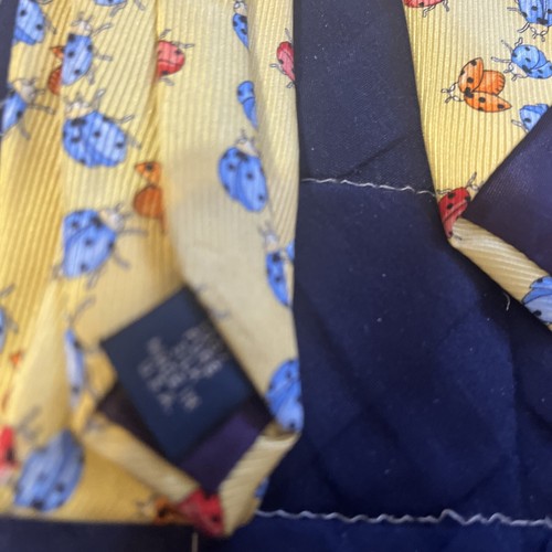 Huntington Mens Necktie Tie Lady Bugs Science Teacher Entomology 57” X 3.75” - Picture 4 of 5