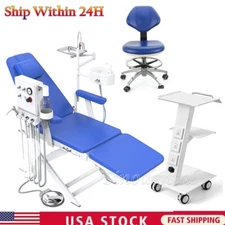 Dental Folding Chair+Air Turbine Unit LED Oral Lamp/Doctor' Stool/Tool Cart