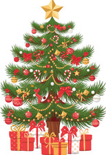 Wall decal sticker Christmas tree wall sticker 18 x 18 cm large