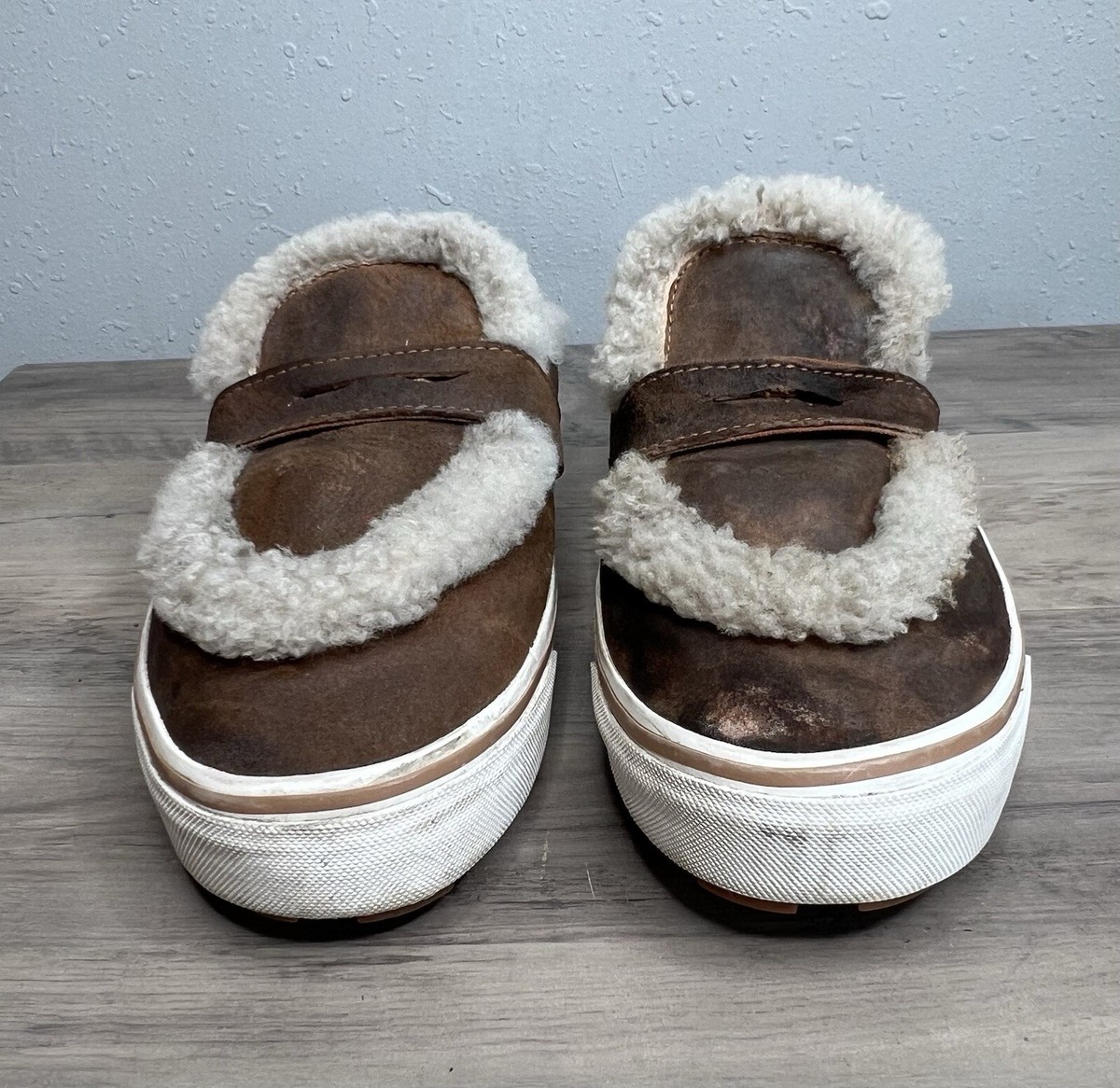 Vans Clog Mule Style 53 Sherpa Shearling Chipmunk Slip On Vans Clog Mule Style 53 Sherpa Shearling Chipmunk Slip On
